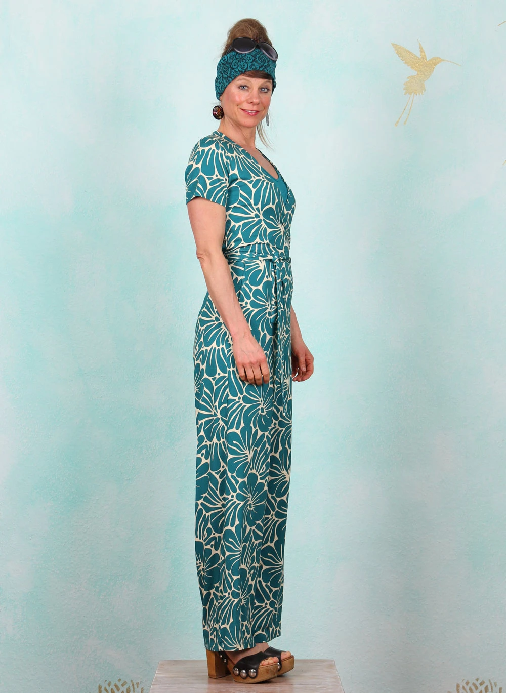 Jumpsuit, LASU25222, petrol-beige - Image 2