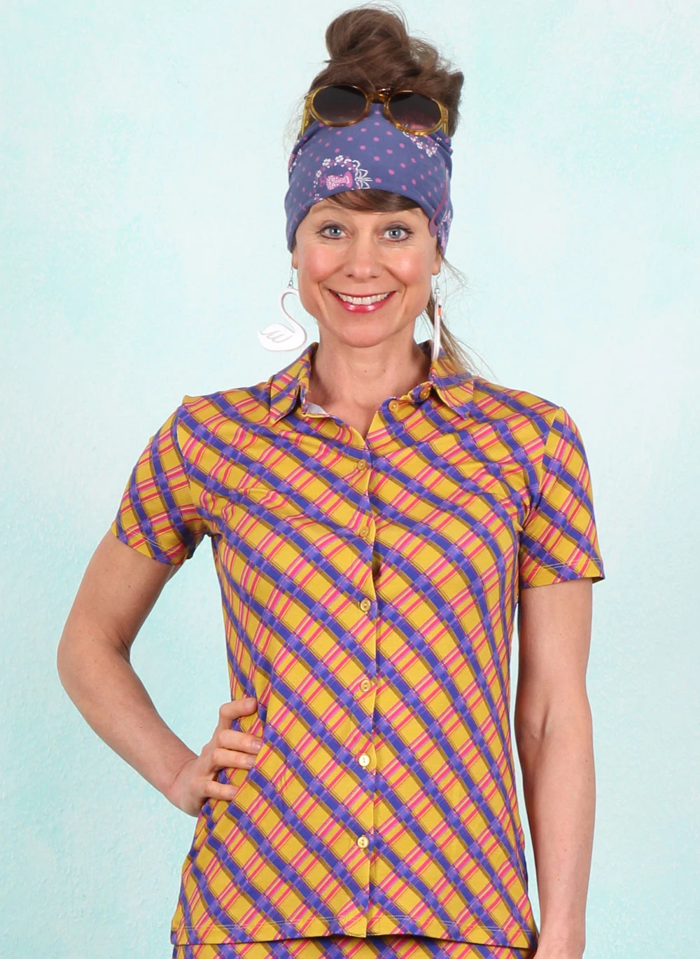 Bluse, LASU26374, yellow-multi - Image 1