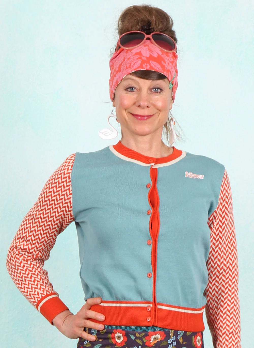 Cardigan, LASU26471, light-blue - Image 1