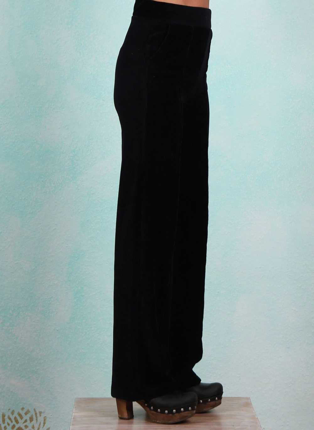 Rib-Velours-Hose, LAWI24120, black - Image 2