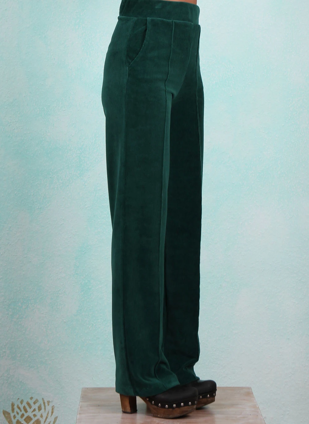 Rib-Velours-Hose, LAWI24120, green - Image 2
