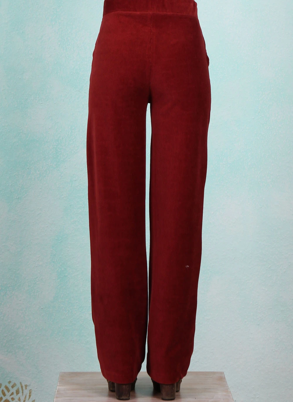 Rib-Velours-Hose, LAWI24120, red-brown - Image 3