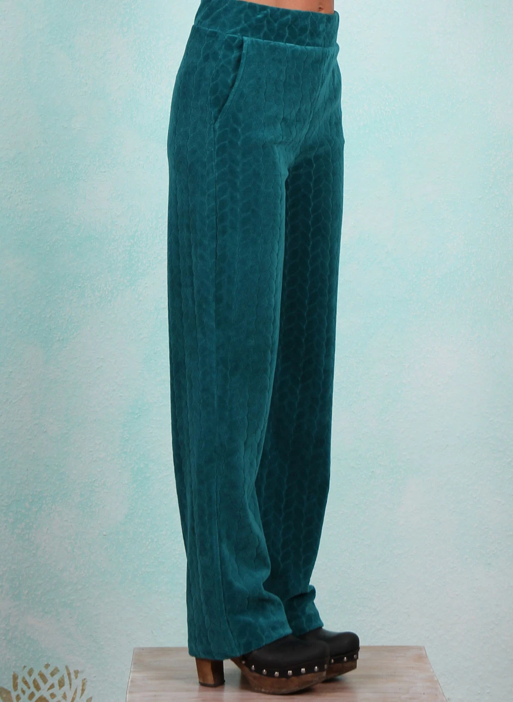 Velours-Hose, LAWI24125, petrol - Image 2