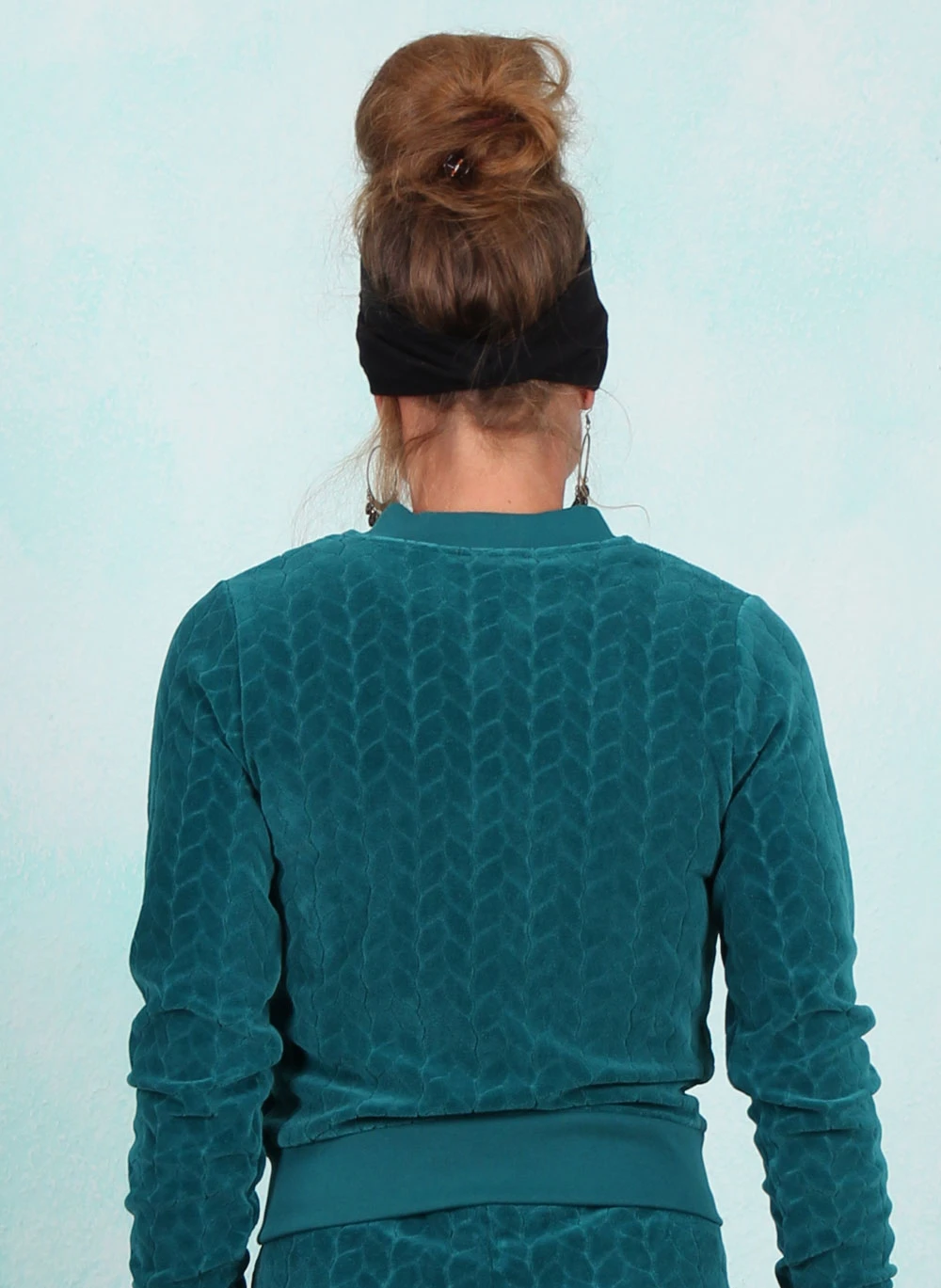 Velours-Jacke, LAWI2452, petrol - Image 3