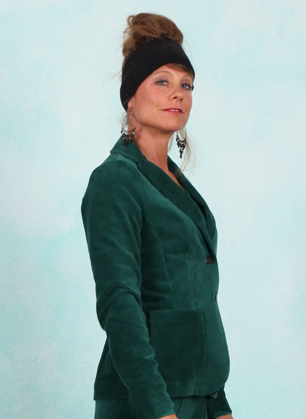 Rib-Velours-Blazer, LAWI2460, green - Image 2