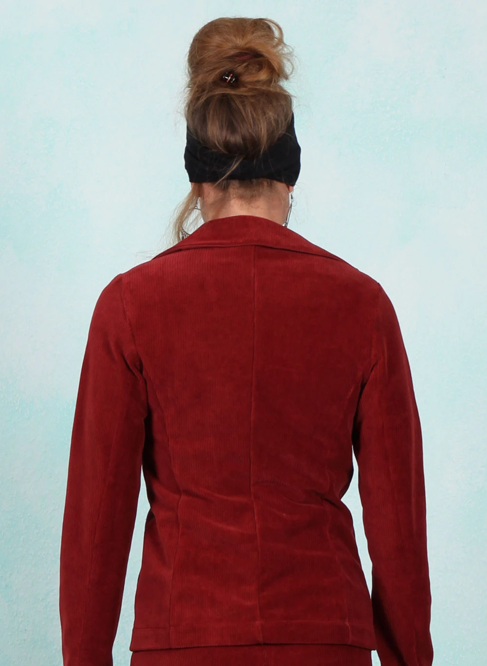 Rib-Velours-Blazer, LAWI2460, red-brown - Image 3