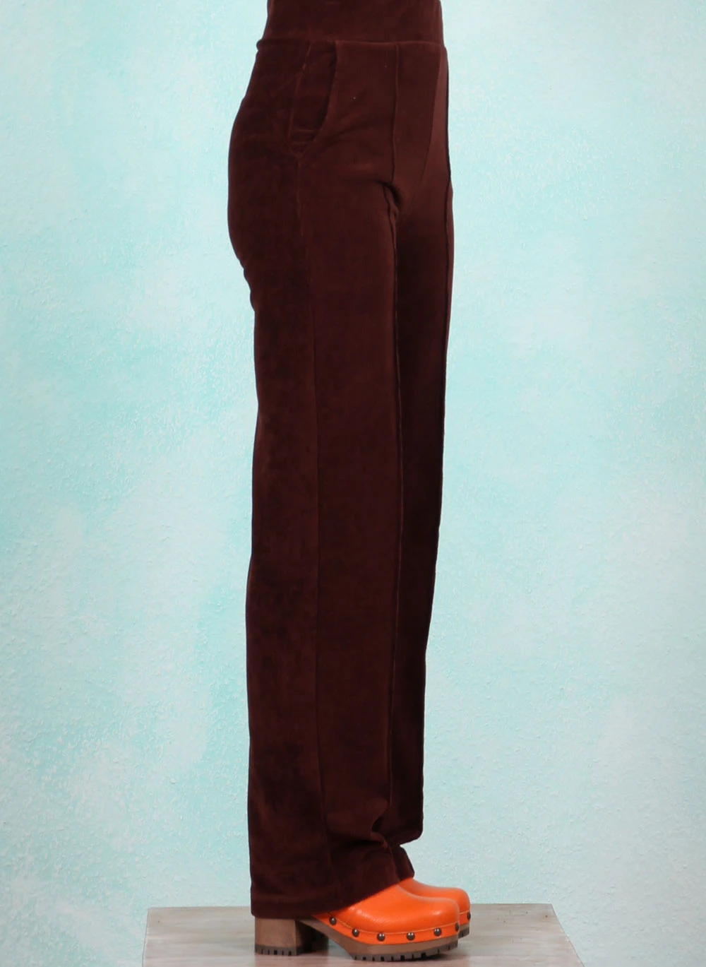 Rib-Velour-Hose, LAWI25145, dark-brown - Image 2