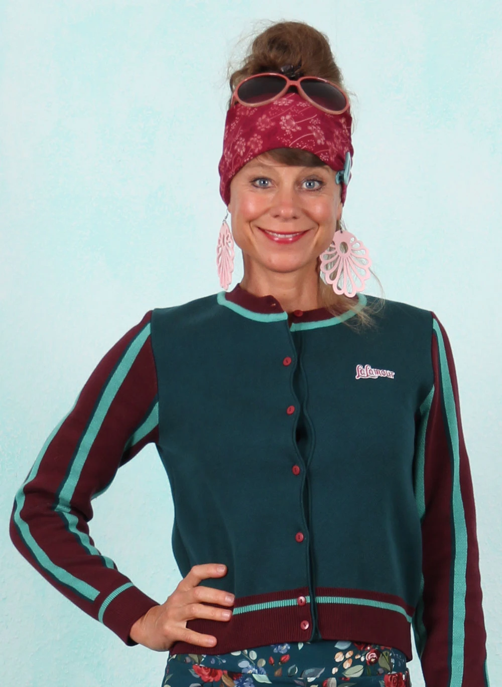 Cardigan, LAWI25210, green-multi - Image 1