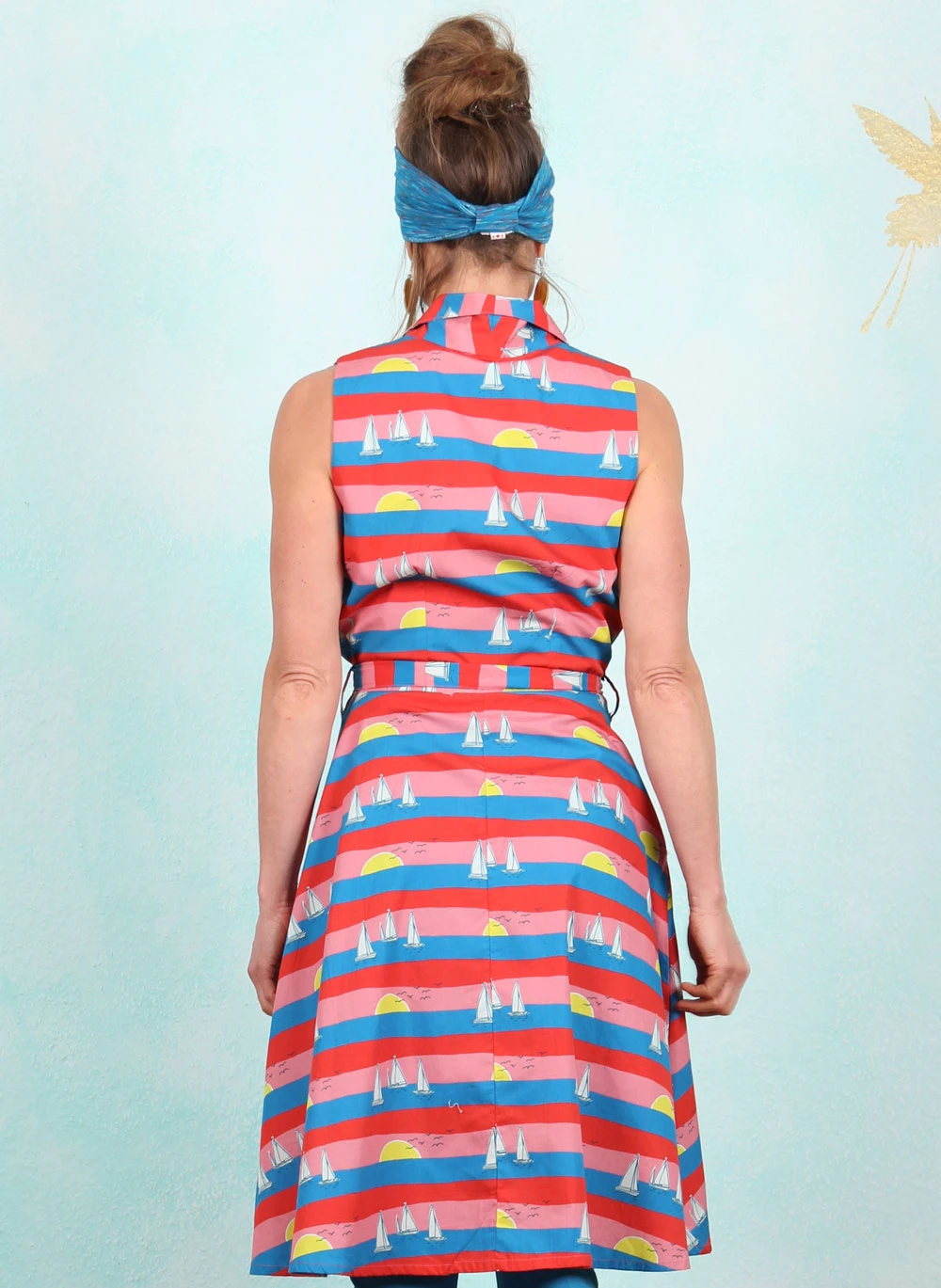 Kleid, SP25-011, blue-pink-red - Image 3