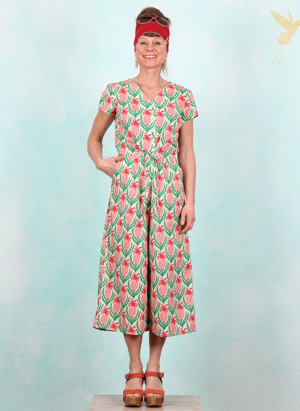Jumpsuit, SP26-008, beige-pink-green - Image 1