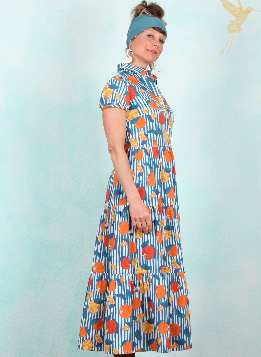 Kleid, SP26-013, blue-orange - Image 2