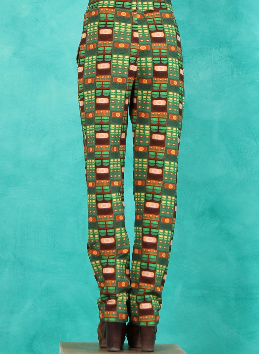 Hose, STR-PAN-745, green-multi - Image 3