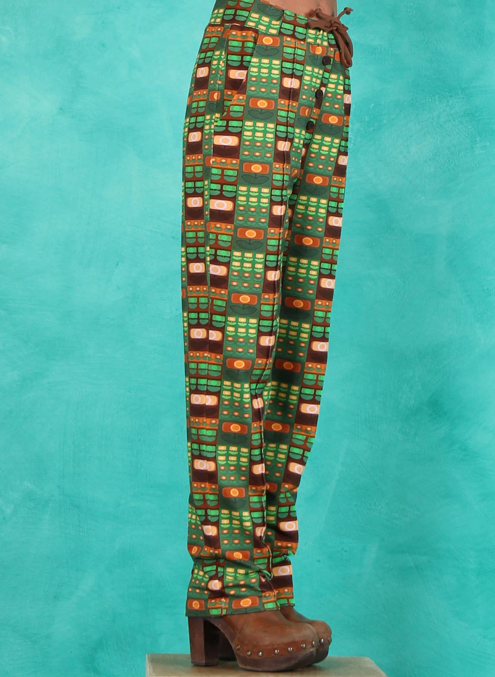 Hose, STR-PAN-745, green-multi - Image 2