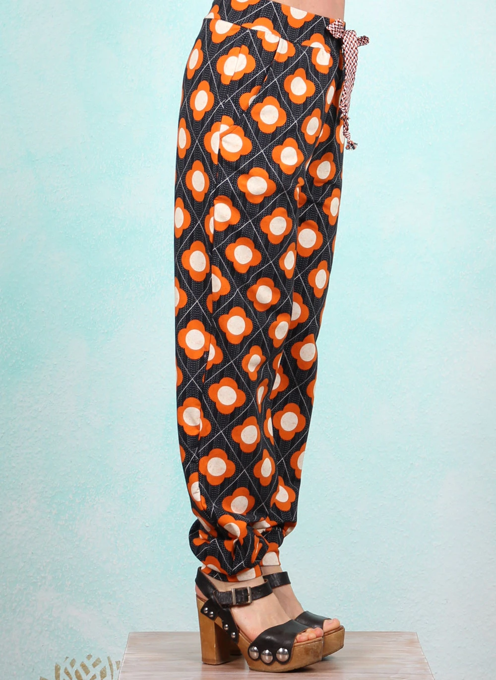 Hose, STR-PAN-75, black-orange - Image 2