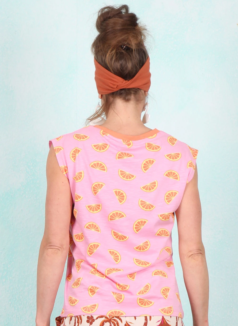 Top, T1051, pink-orange - Image 3