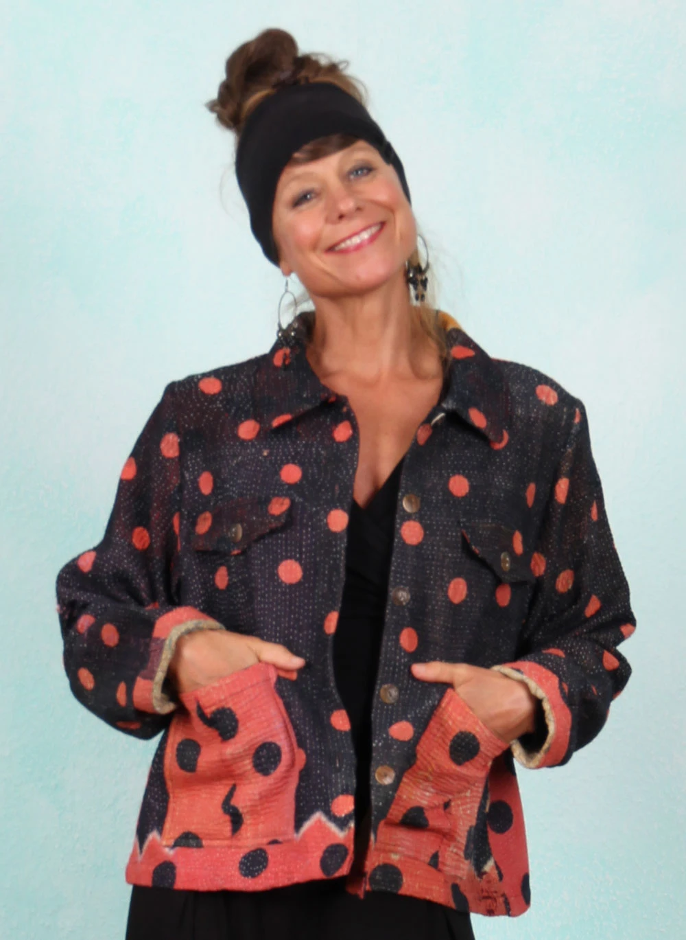 Jacke, byLi005, black-red - Image 1