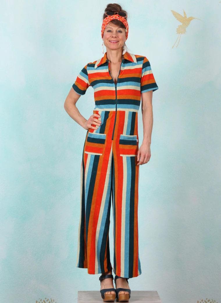 Frottee-Jumpsuit, Renée Love, delightful-soul-stripes