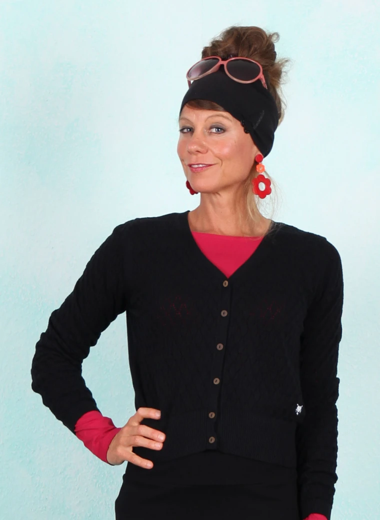 Cardigan, Save the World, nighty-night-black-knit