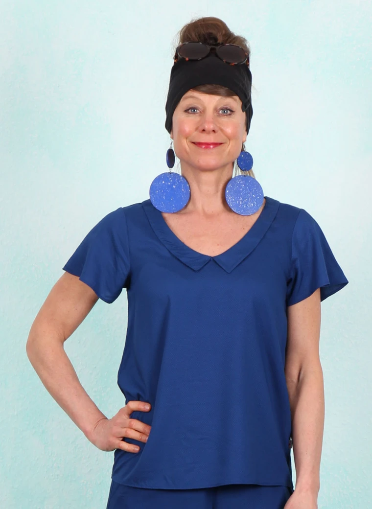 Bluse, Feed the Birds, noble-blue-club