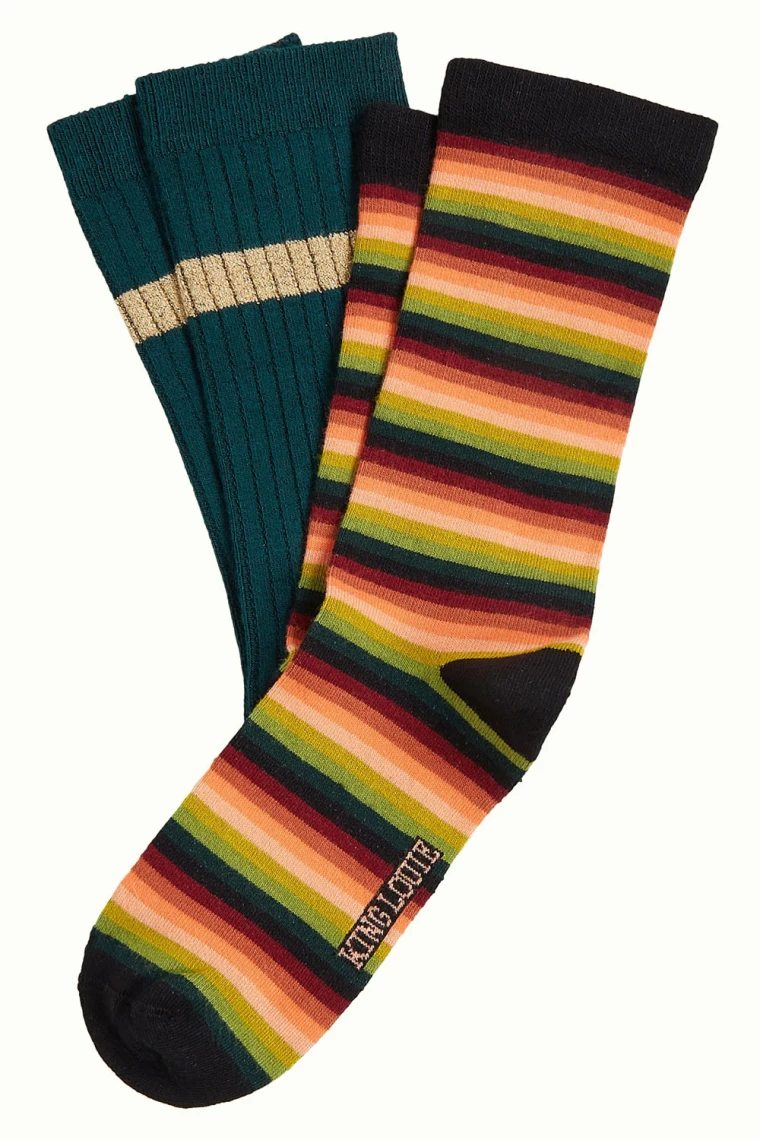 Socken 2er-Pack, 09388-200, green-multi