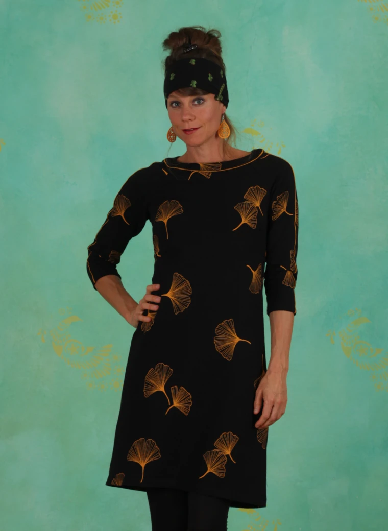 Kleid, 1040-014, black-gold