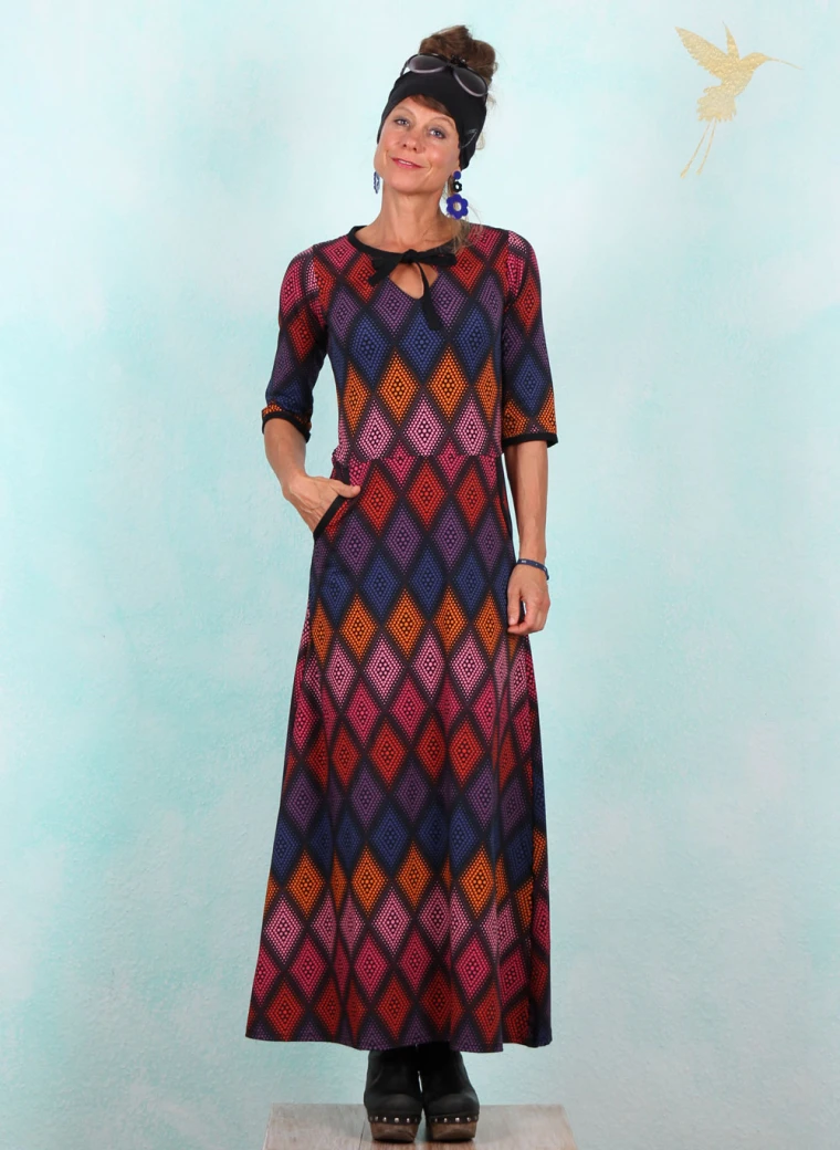 Kleid, DRE-01594, black-multi