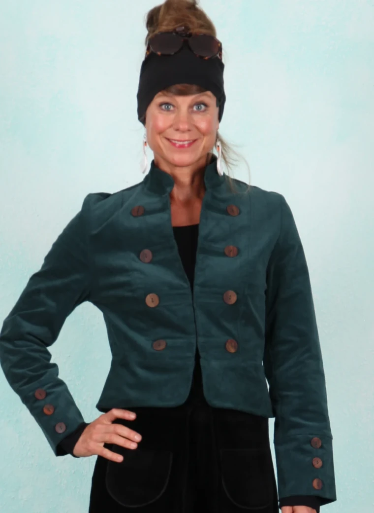 Cord-Jacke, FD043-COR-D10, petrol
