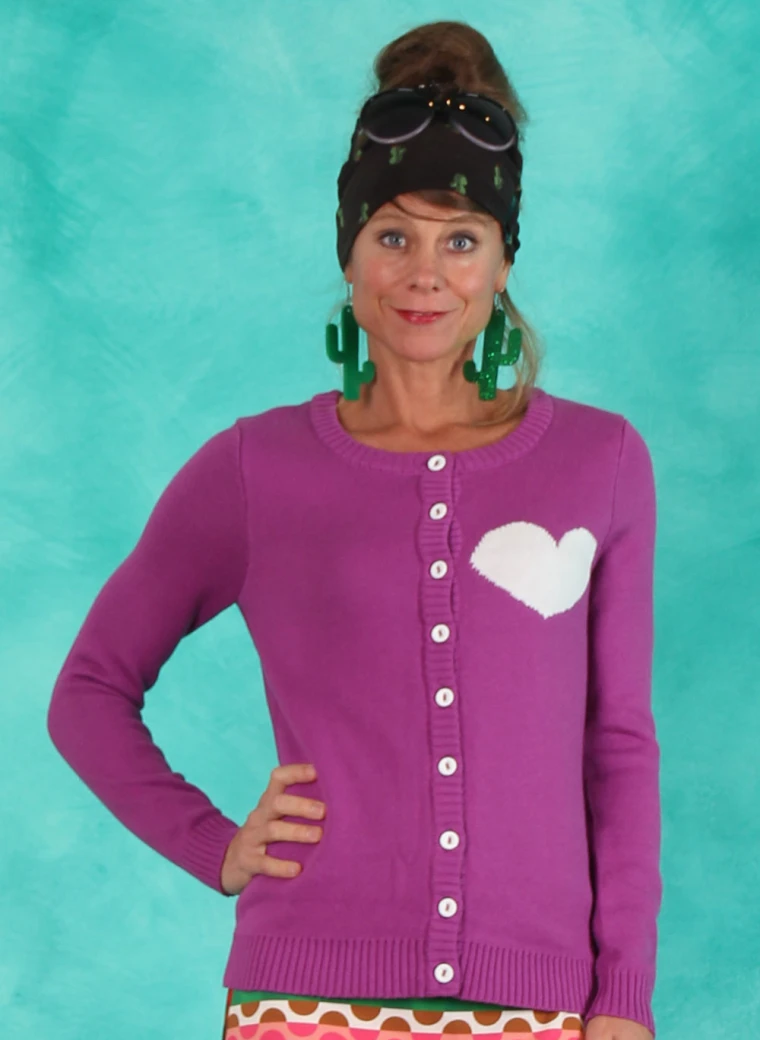 Cardigan, KNI-CAR-1510, purple