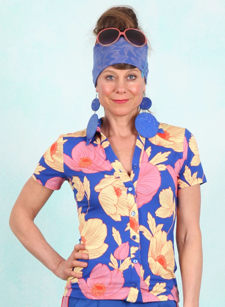 Bluse, LASU26221, blue-multi