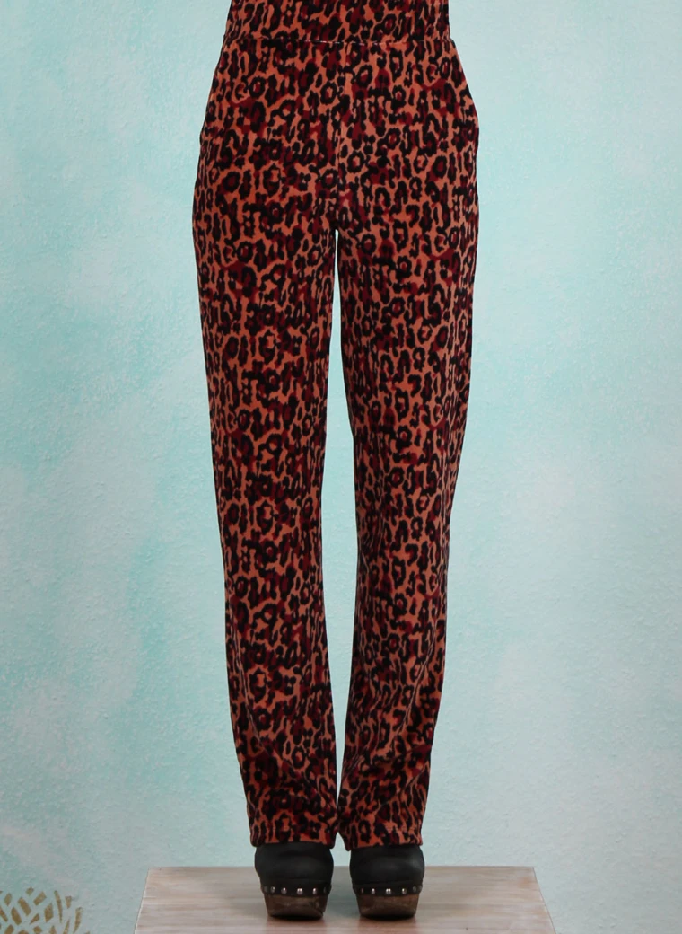 Velours-Hose, LAWI24128, brown-black